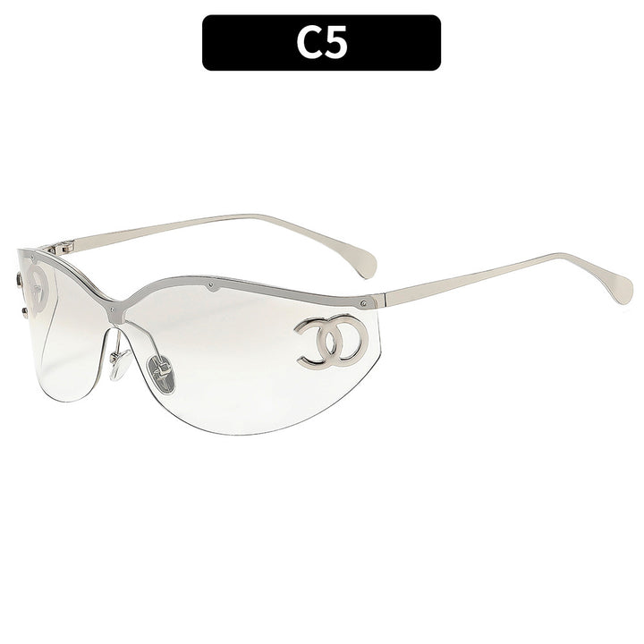 Chic Cat-Eye Shield Sunglasses