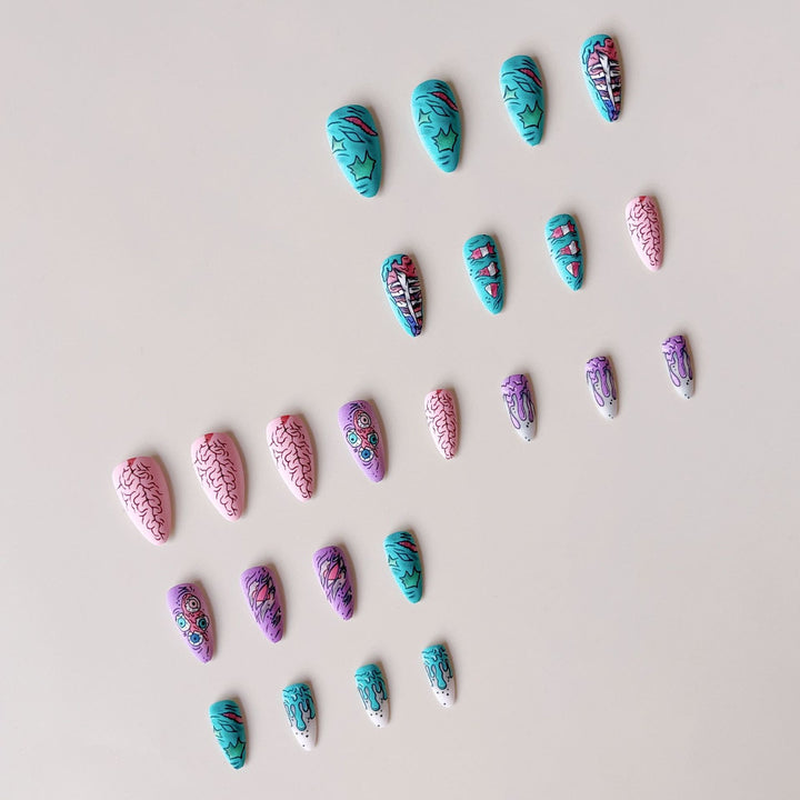 Creative nail art set with colorful 3D designs Kalsten