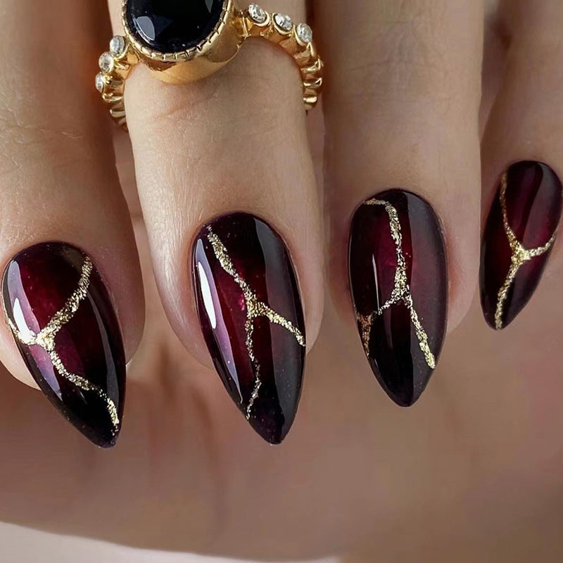 Artistic Pointed Press-On Nail Designs Kalsten