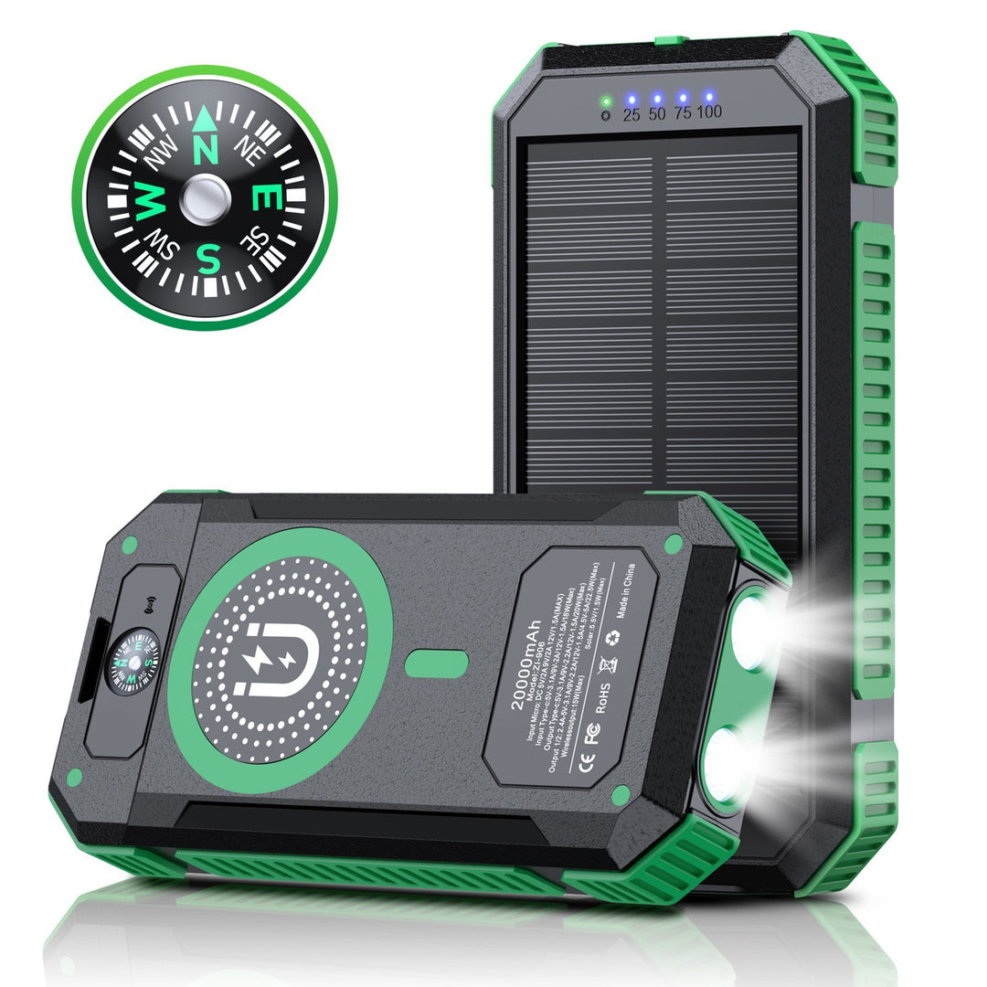 Portable Solar Power Bank with LED Light and Compass Kalsten
