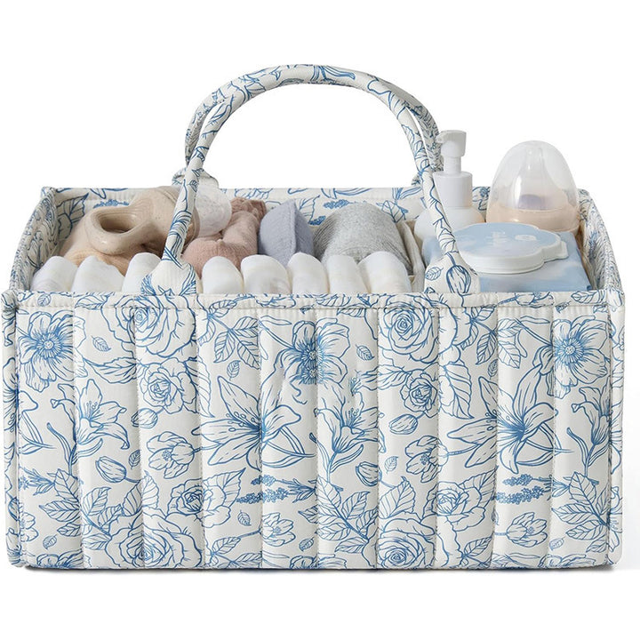 Storage basket with carrying handles and elegant floral pattern Kalsten