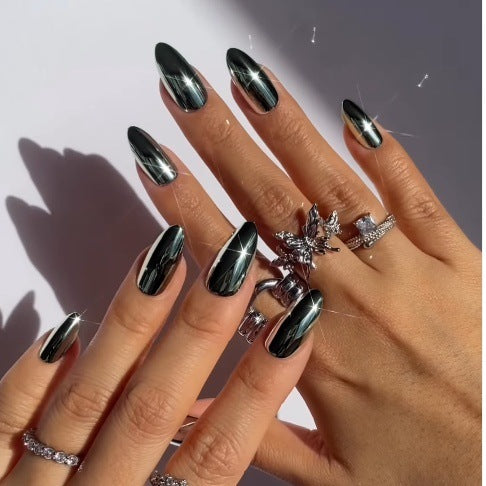 Glossy Black Stiletto Press-On Nails Kalsten