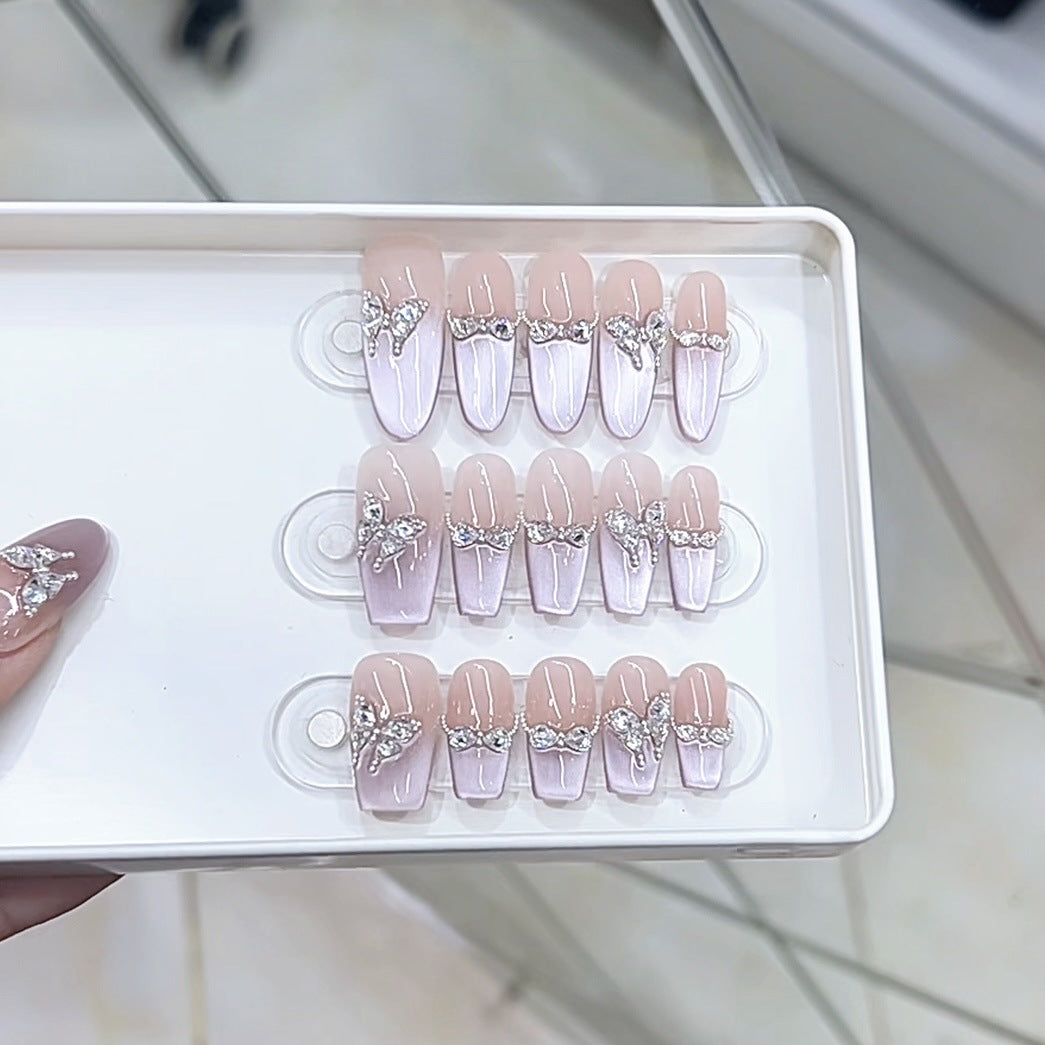 Luxury Rhinestone-Embellished Press-On Nail Art Set Kalsten