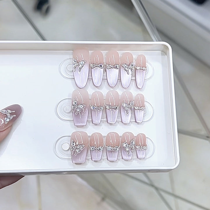 Luxury Rhinestone-Embellished Press-On Nail Art Set Kalsten