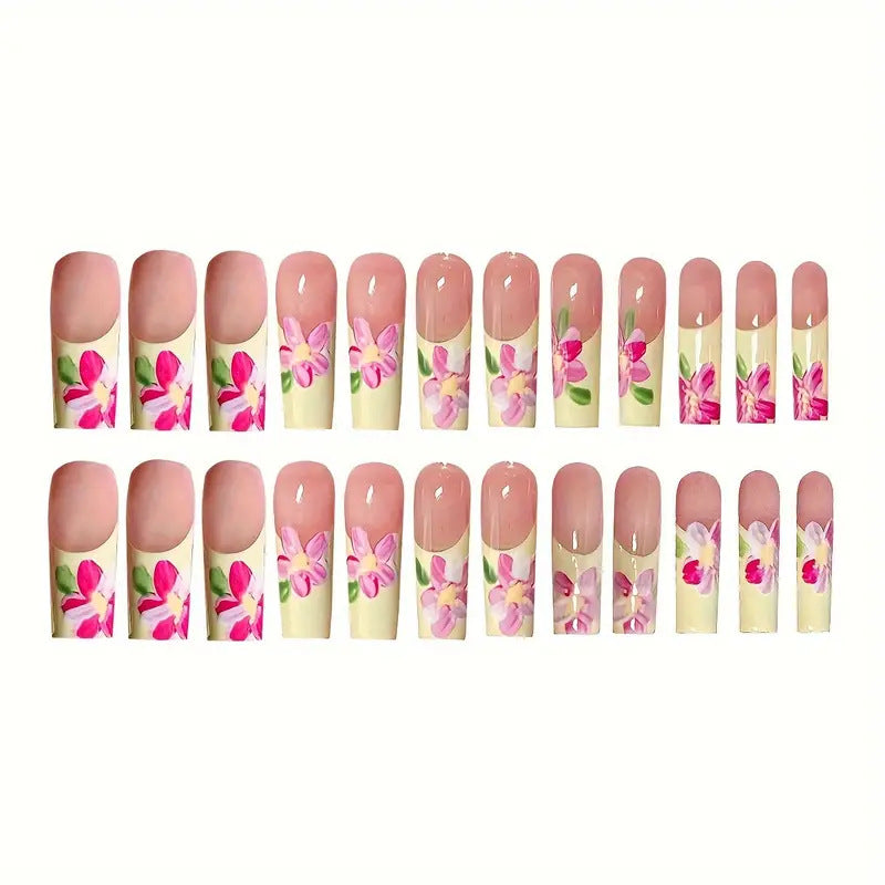 Decorative Floral Design Press-On Nails Kalsten