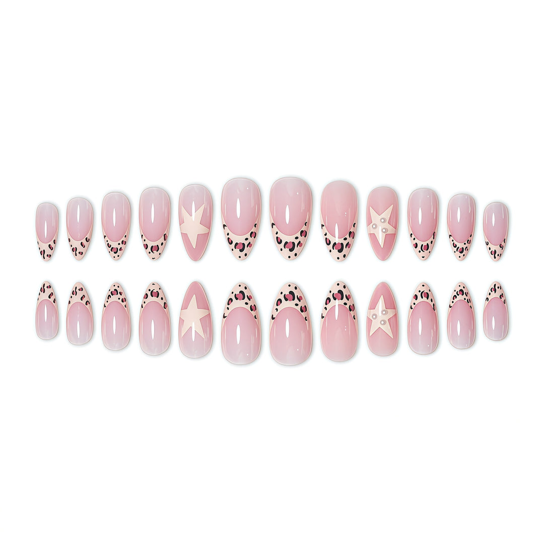 Artistic Star and Animal Print Nail Art Extensions Kalsten