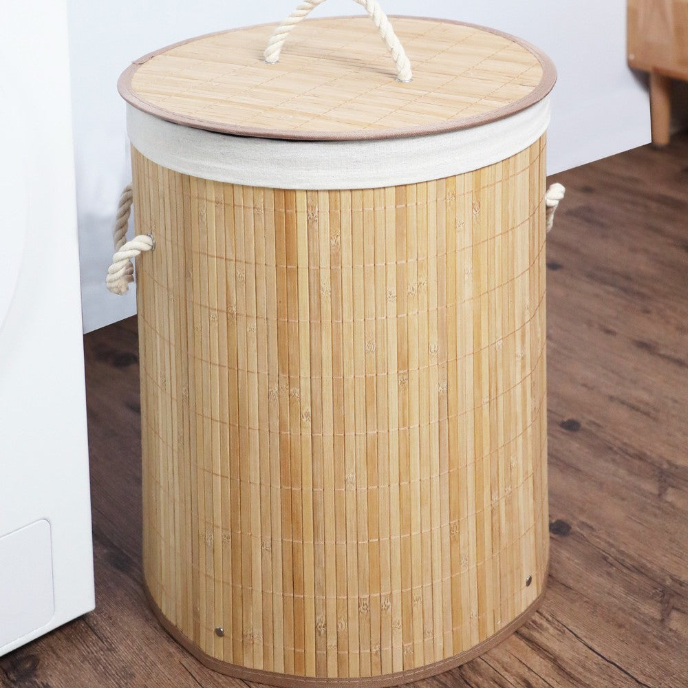 Stylish laundry container with practical lid and carrying handles Kalsten