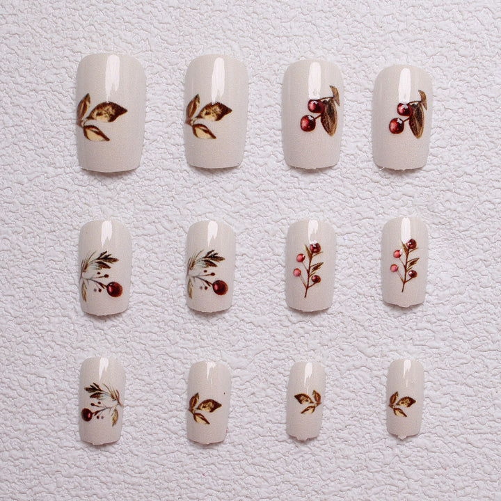 Elegant Holiday-Themed Press-On Nails Kalsten