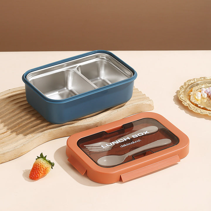 Dual-Compartment Stainless Steel Lunch Box