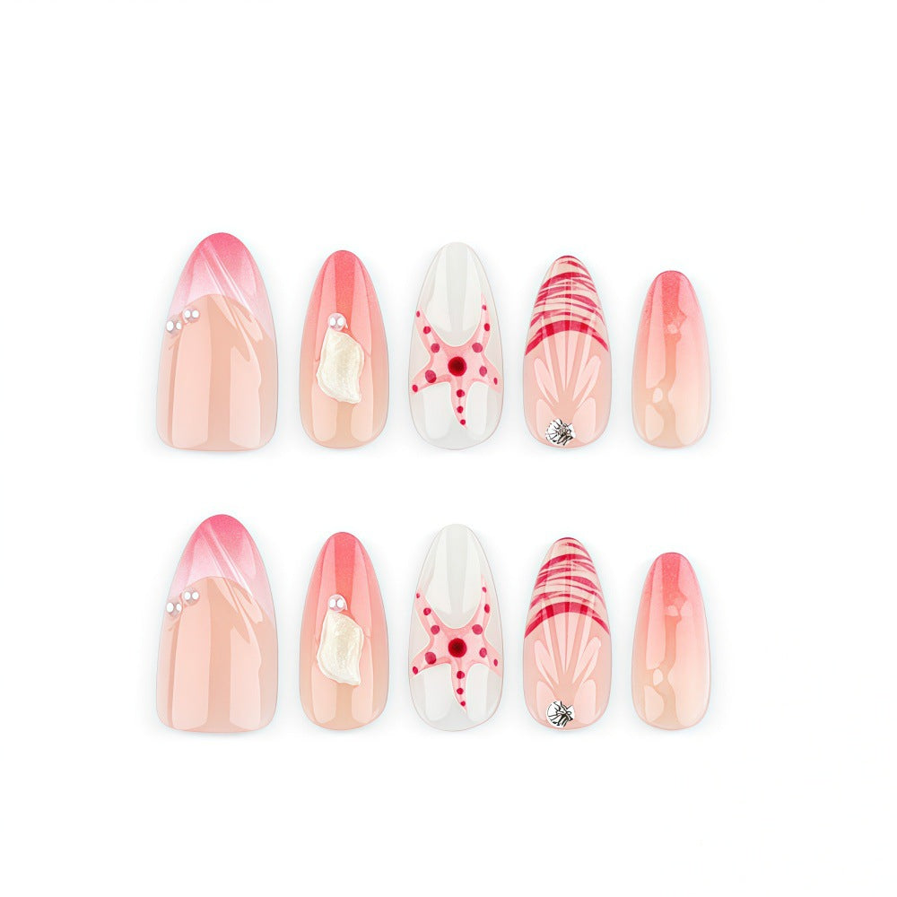 Artificial nails in maritime style with starfish motifs Kalsten