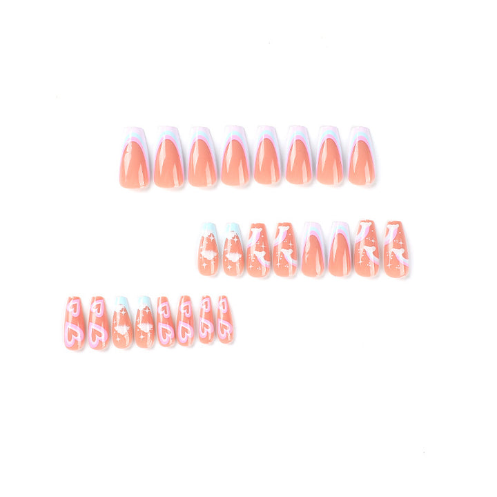 Creative Nail Art with Heart and Cloud Design Kalsten