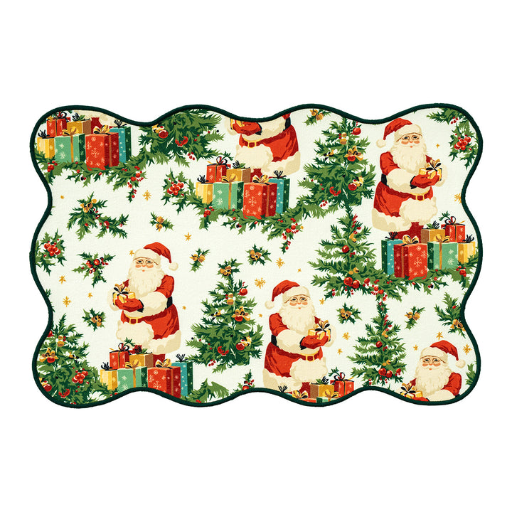 Christmas wipeable placemat with wavy hem and nostalgic Santa motif Kalsten
