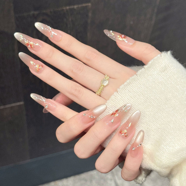 Artistic Floral Gel Press-On Nails