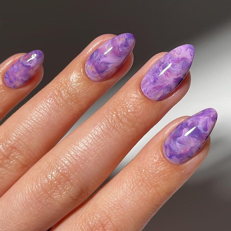 Artistic Marble Stiletto Press-On Nails Kalsten