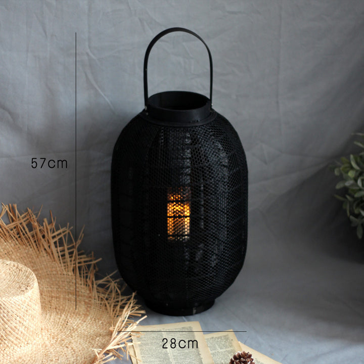Elegant metal lantern with net design Kalsten