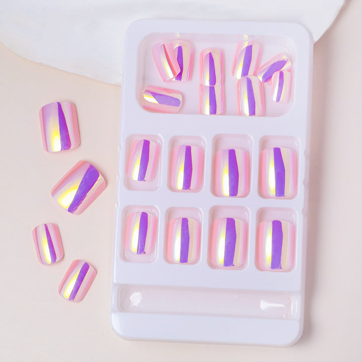 Elegant Iridescent Press-On Nail Tips Kalsten