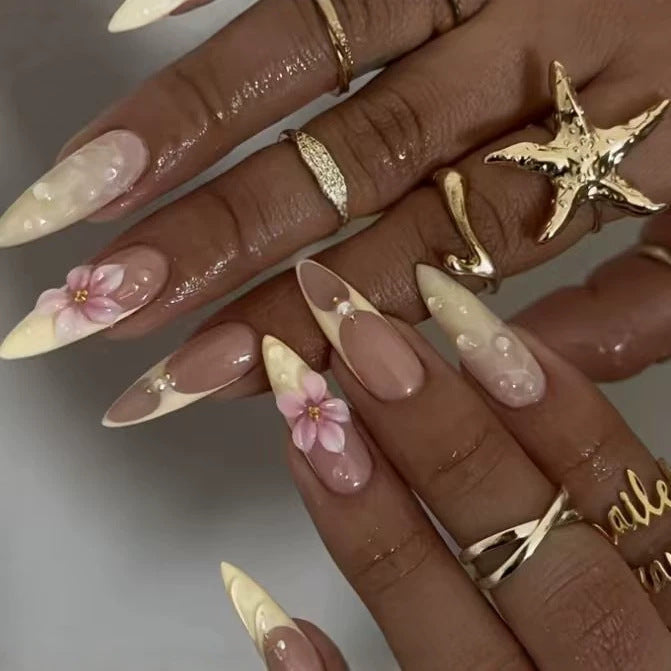 Artistic Floral Tip Press-On Nails Kalsten