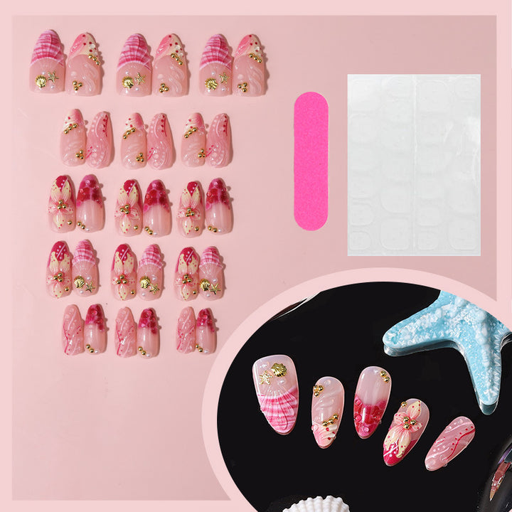 Shell-Inspired Decorative Press-On Nails Kalsten