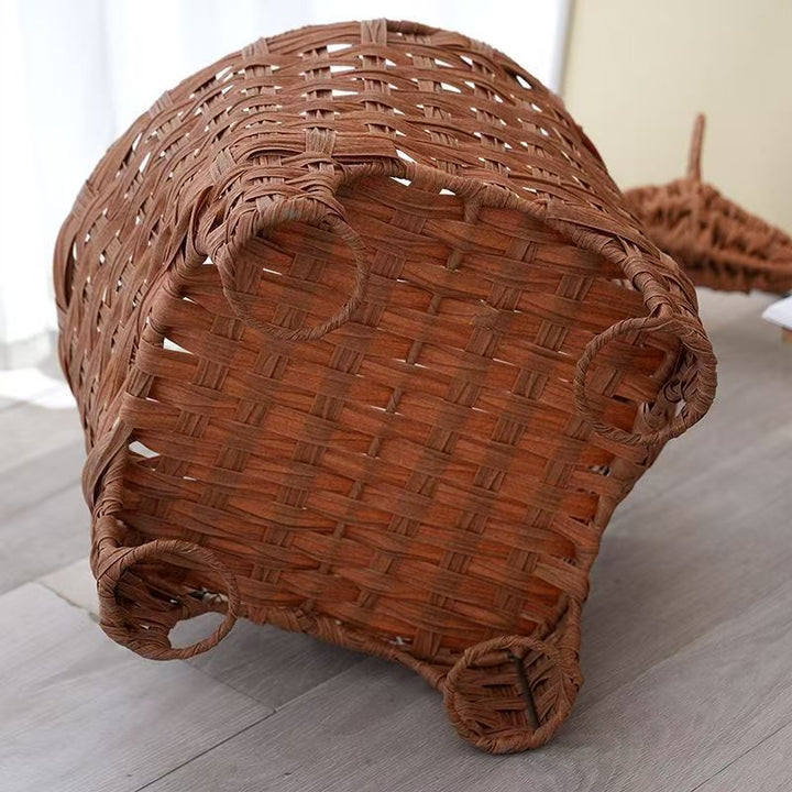 Decorative rattan storage basket with animal design Kalsten