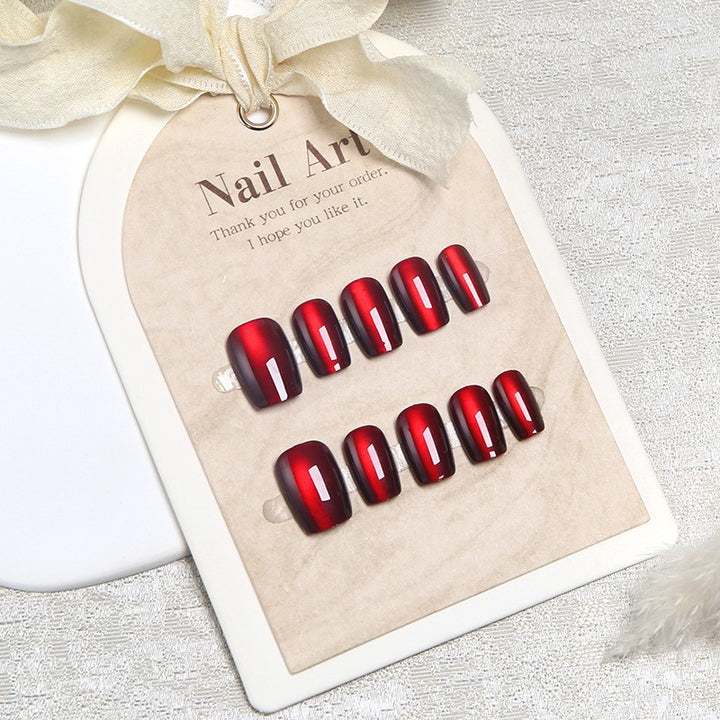 Elegant Rhinestone-Embellished Press-On Nail Art