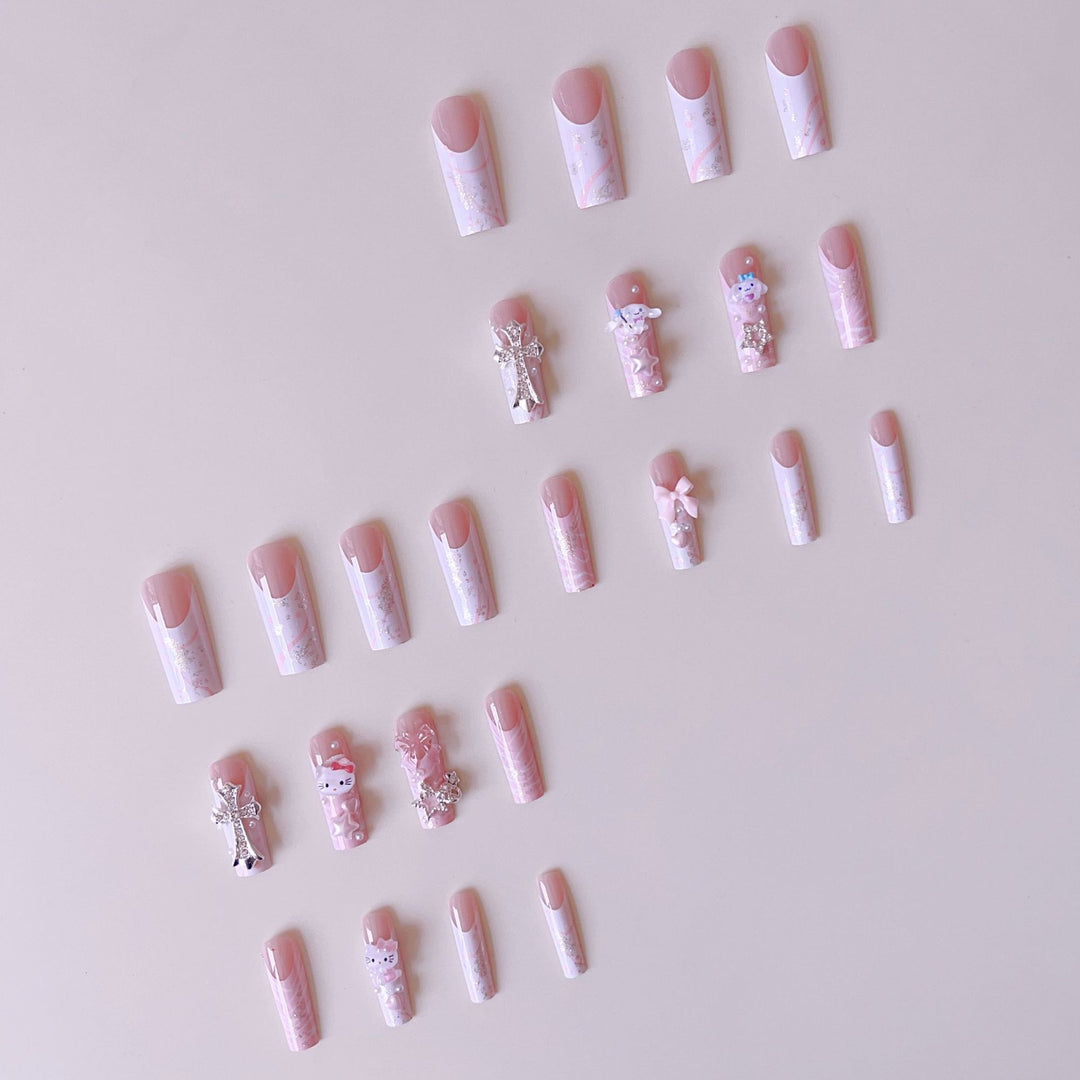 Artificial nail set with playful 3D design Kalsten