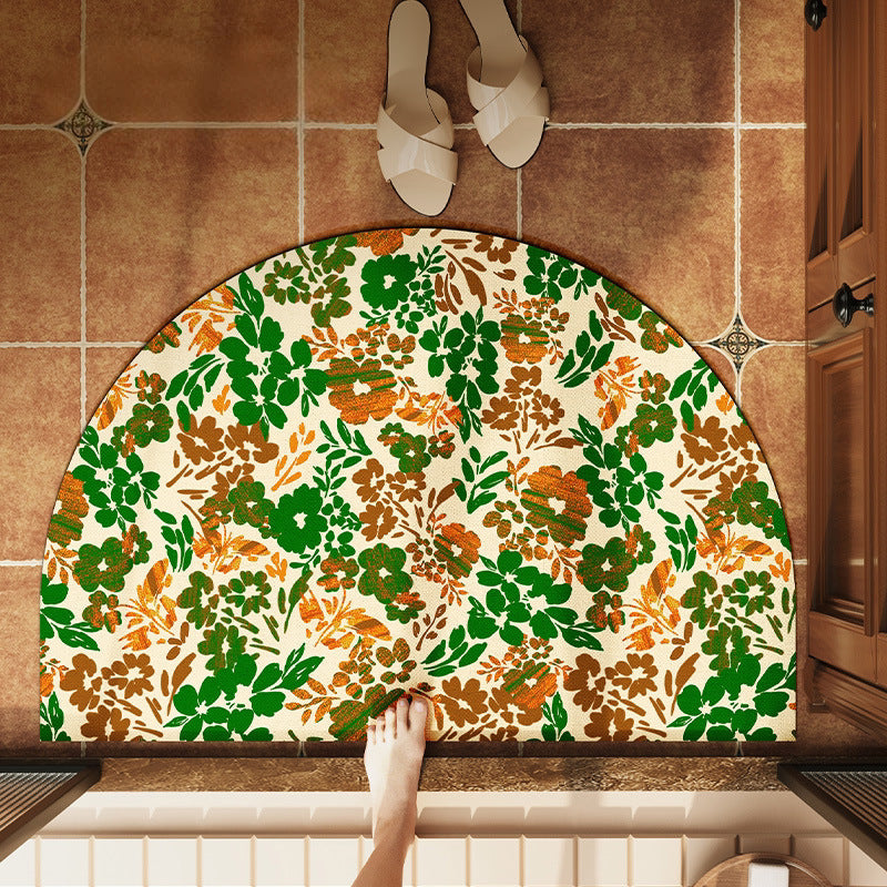 Floral Design Bathroom Mat