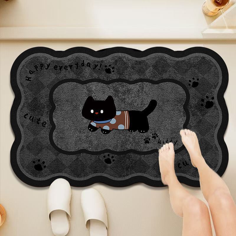 Playful Cat-Themed Bath Mat Kalsten