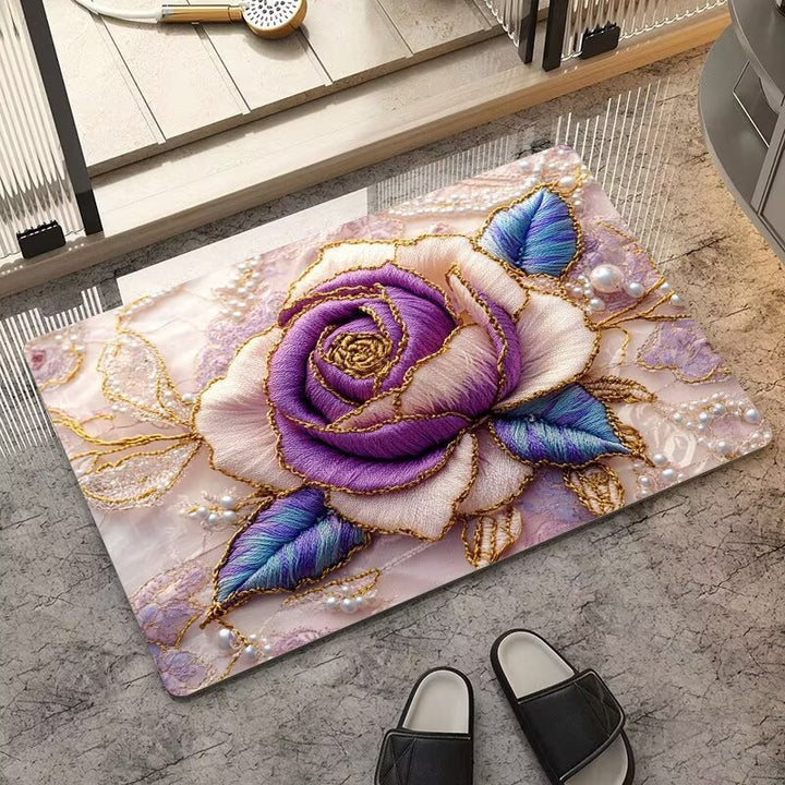 Luxurious Embroidered Floral Area Rug Kalsten