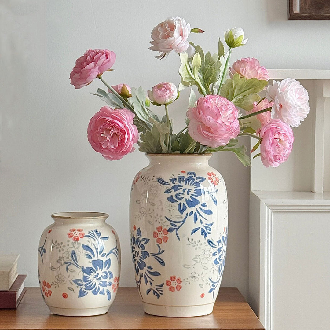 Floral-Inspired Decorative Ceramic Vase