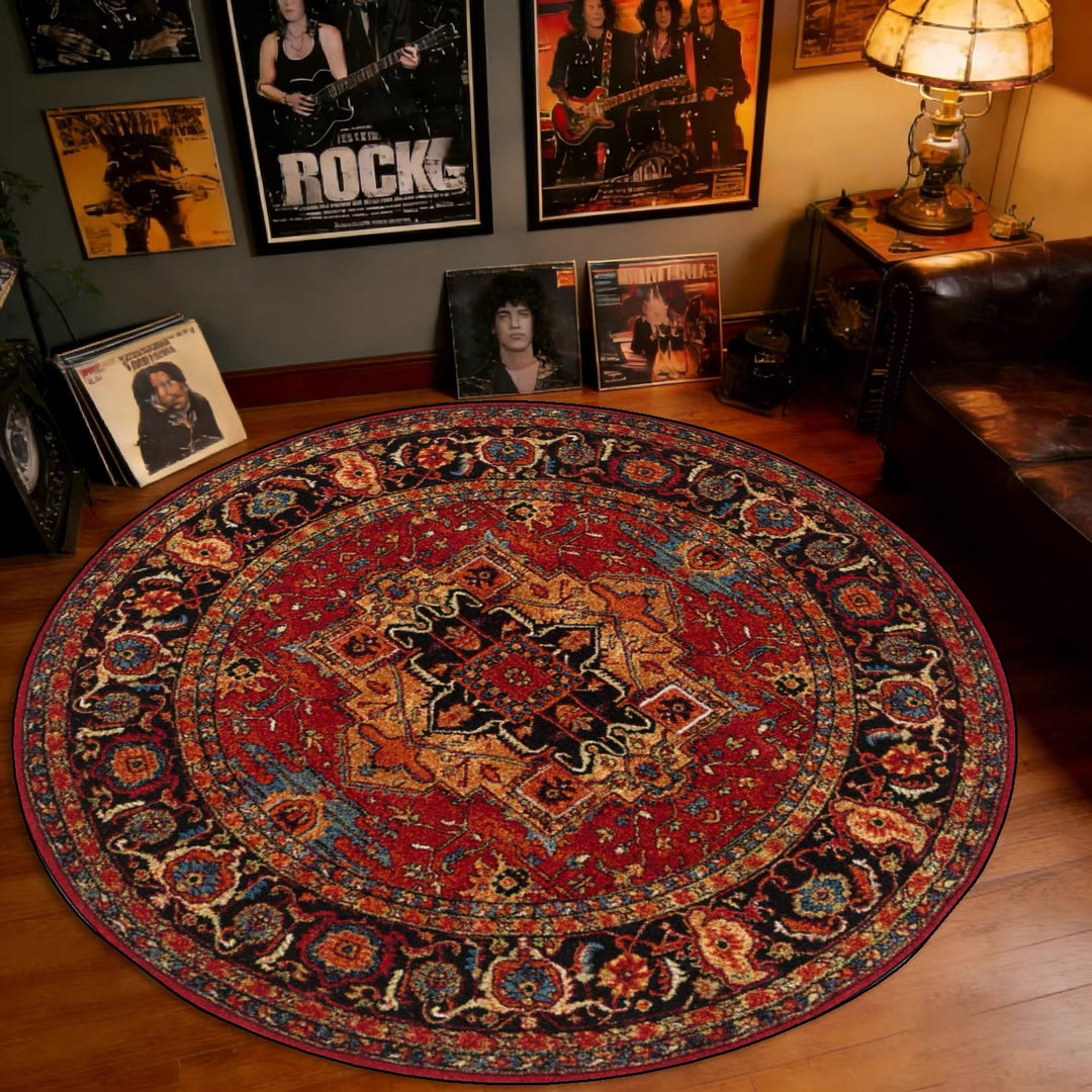 Vintage-Inspired Round Area Rug