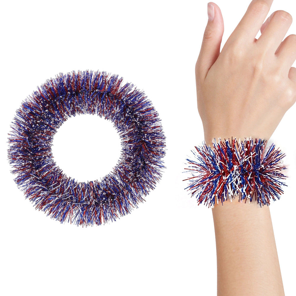 Unisex nan sparkling tinsel bracelet with elastic inner ring and voluminous tinsel finish Kalsten