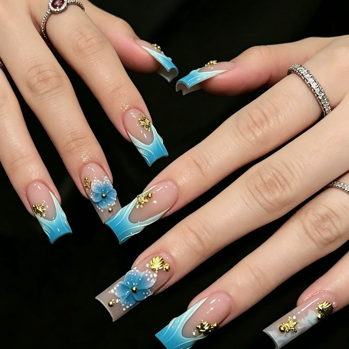 3D Floral Acrylic Nail Enhancements Kalsten
