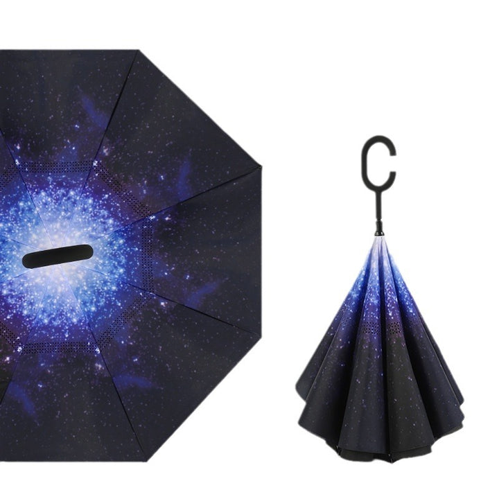 Women Innovative Folding Umbrella with Creative Leaf Graphic Kalsten