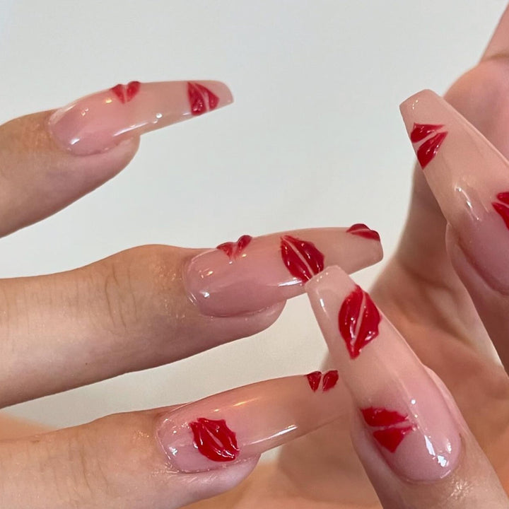 Artful Nail Extensions with Lip Design Kalsten