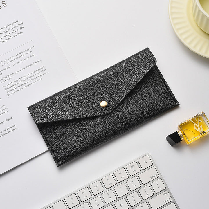 Elegant Textured Leather Clutch Wallet Kalsten