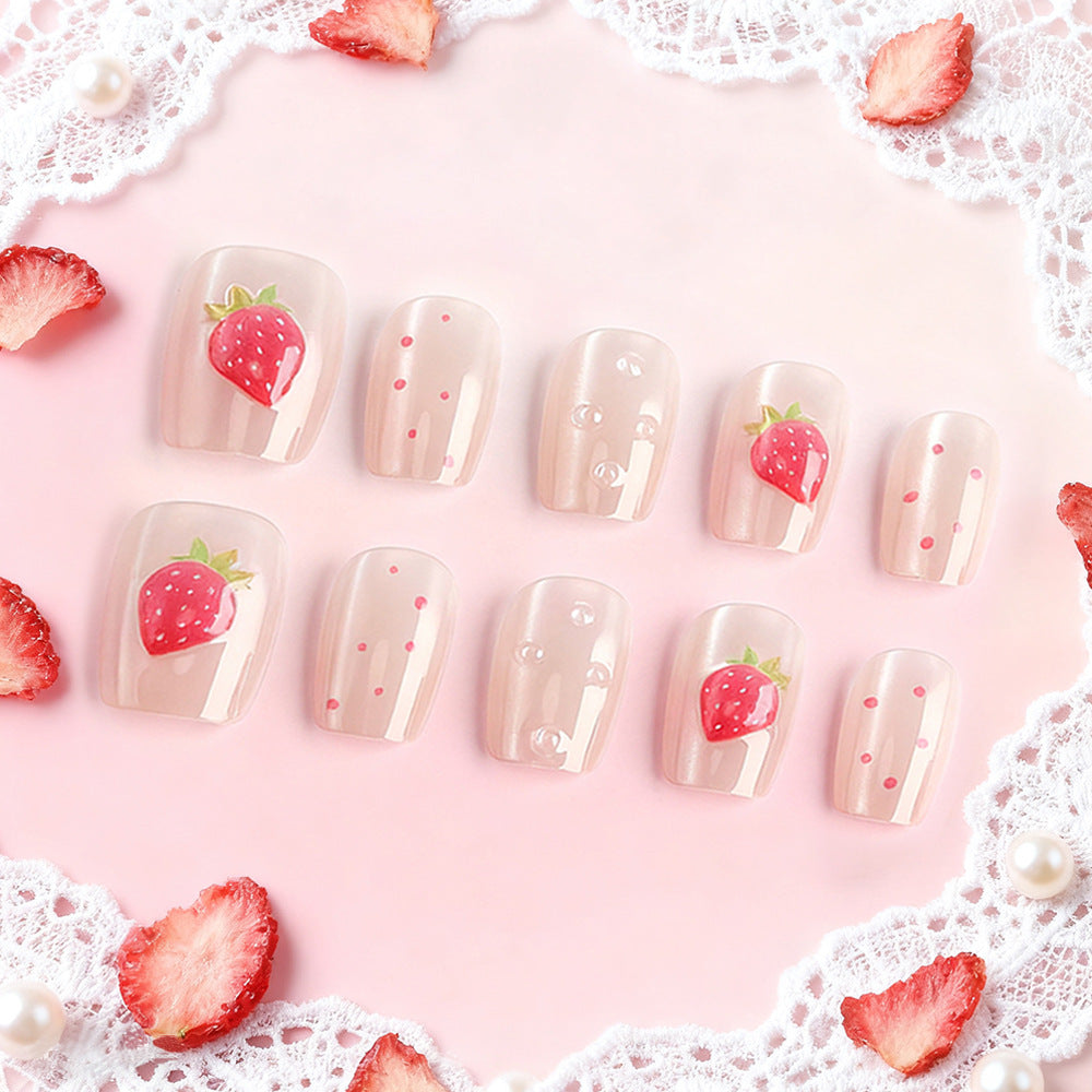 Strawberry-Themed Decorative Press-On Nails Kalsten