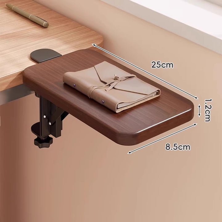 Clamp-Mounted Sliding Ergonomic Woodgrain Keyboard & Mouse Platform