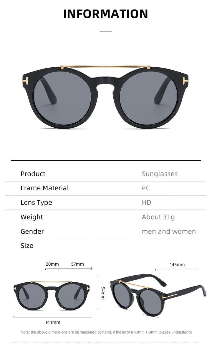 Ladies fashionable sunglasses with elegant round lenses Kalsten