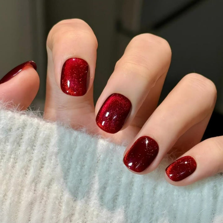 Glittery Short Square Press-On Nail Set Kalsten