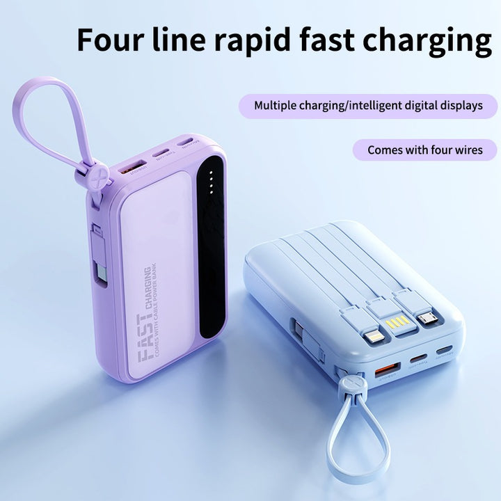 Portable power bank with integrated fast charging ports and multifunctional cable Kalsten