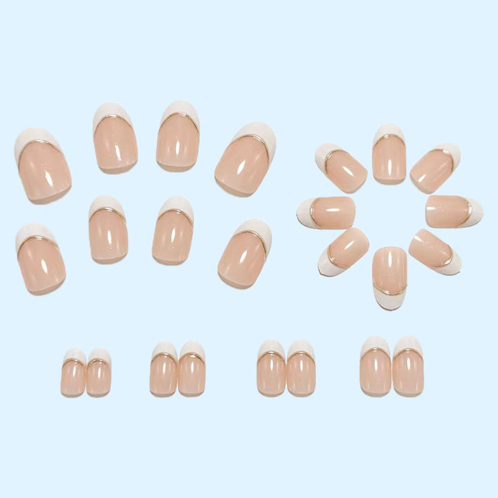 Acrylic Nail Set with Elegant French Manicure Kalsten