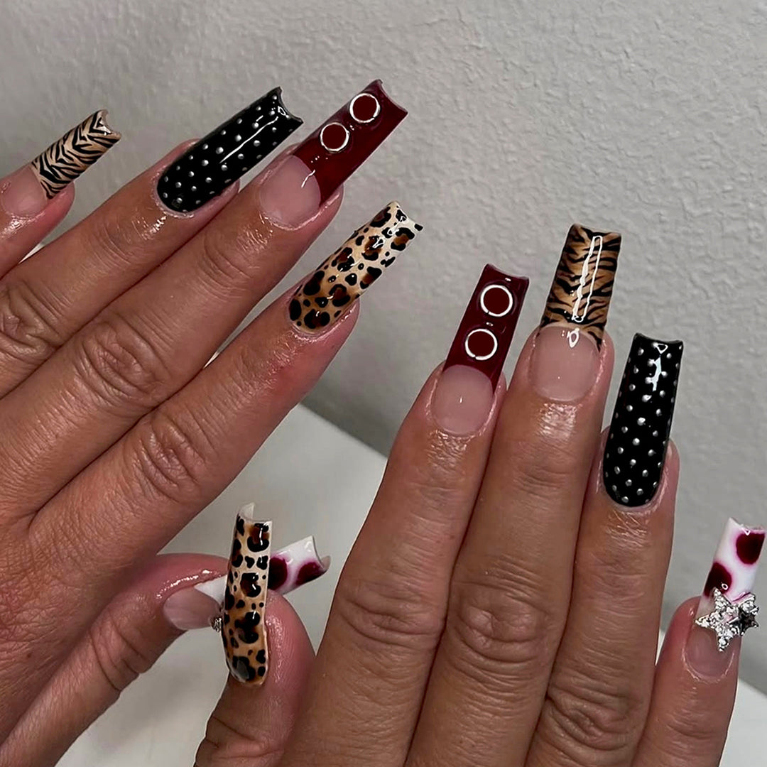 Artificial Nails with Trendy Animal Pattern Kalsten