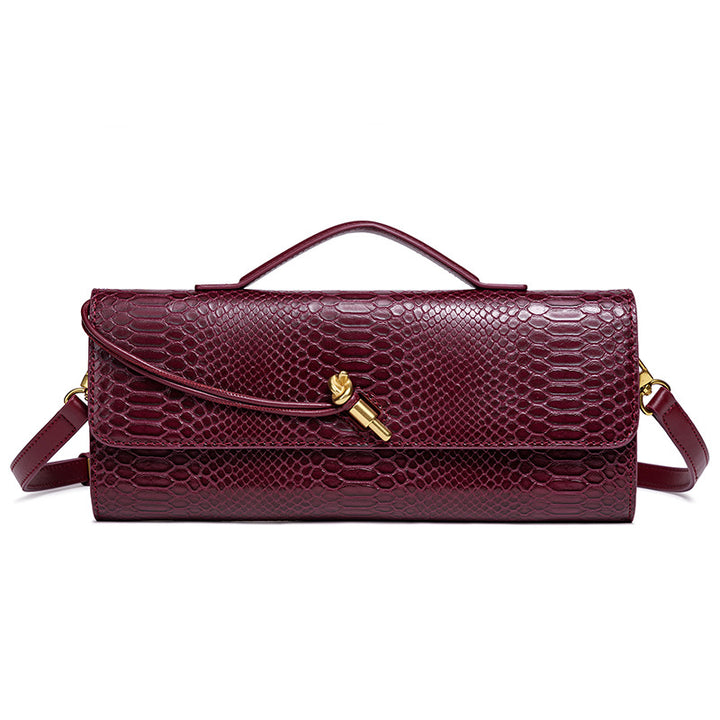 Embossed Snake Print Evening Clutch Kalsten
