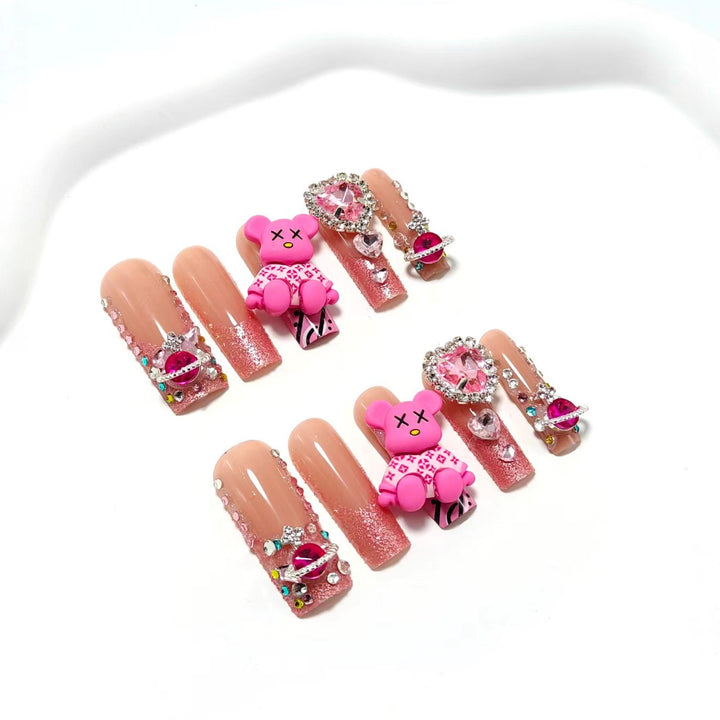 Artificial nails with Romantic Heart Design Kalsten