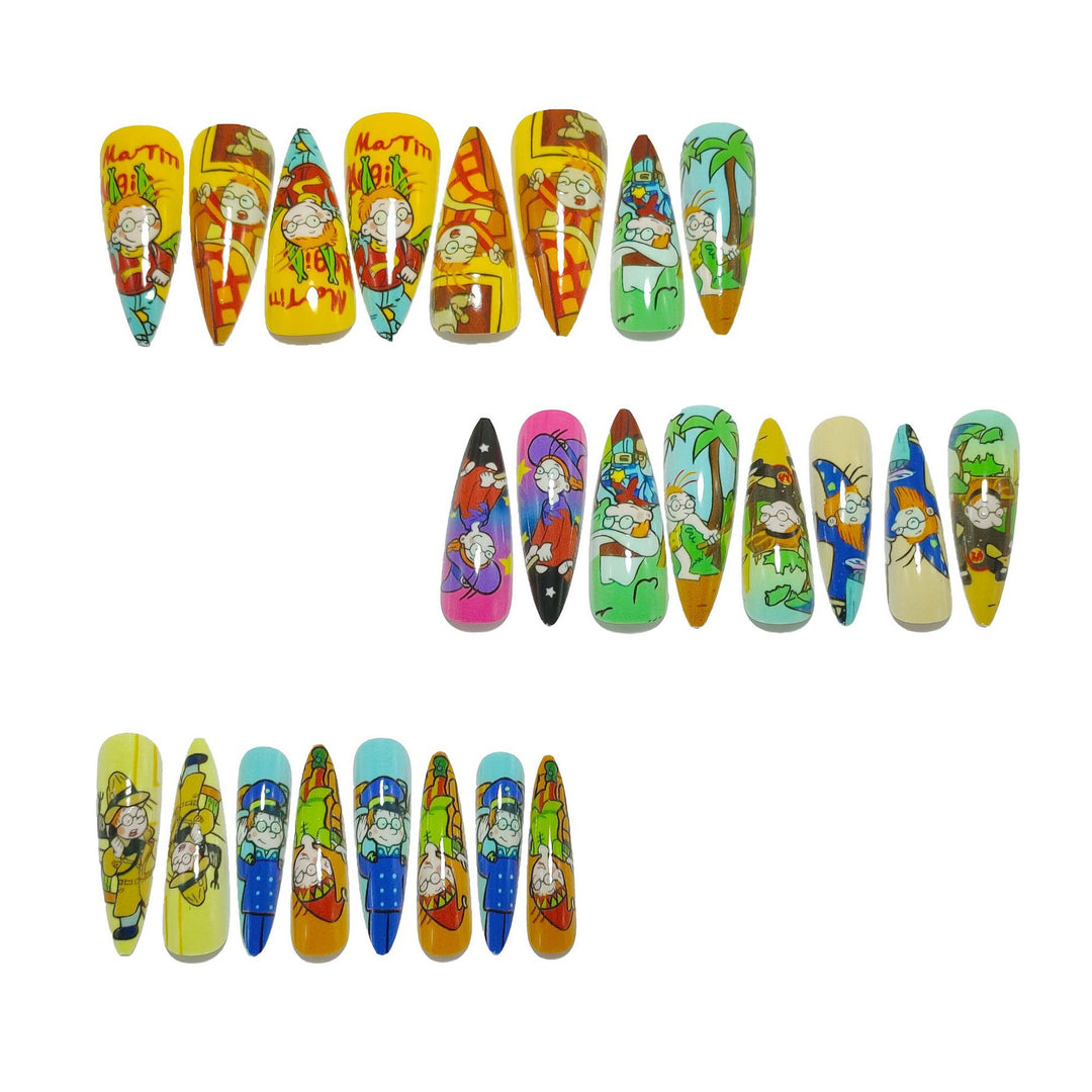 Creative Nail Art Set with Fun Cartoon Designs Kalsten