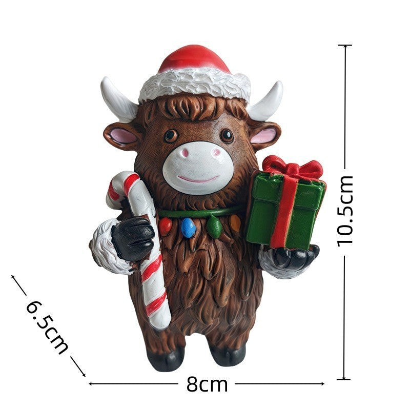 Christmas decoration figure in Highlands cattle design Kalsten