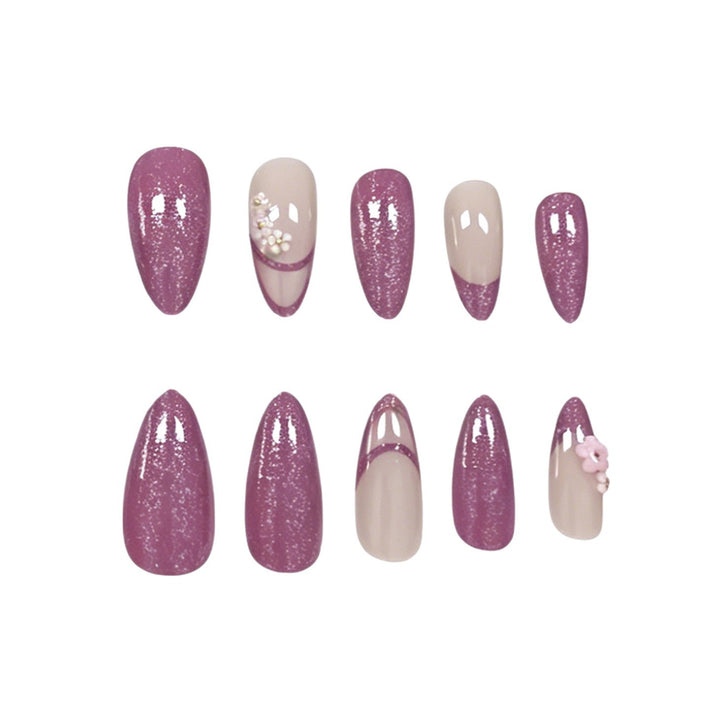 Decorative Floral Acrylic Nail Enhancements Kalsten