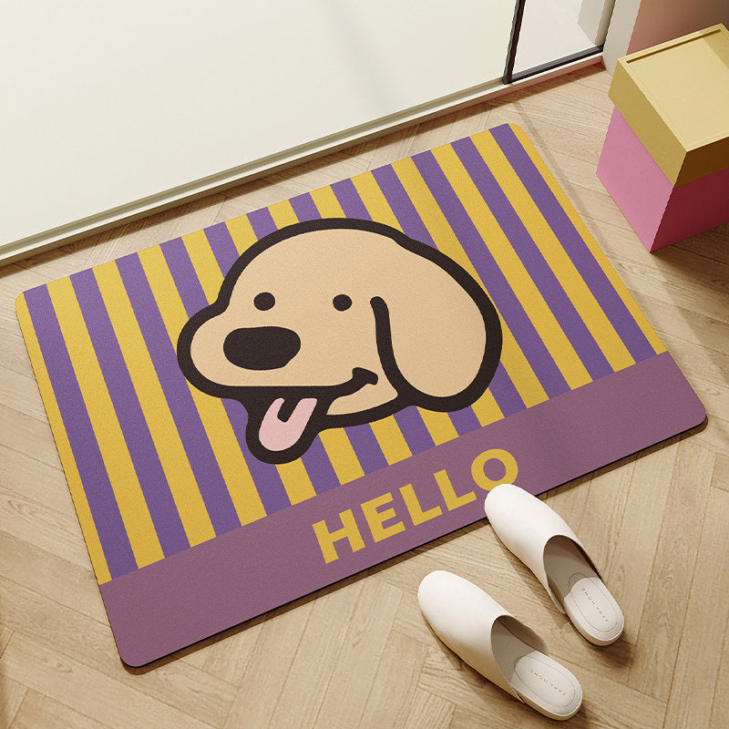 Playful Dog-Themed Welcome Mat