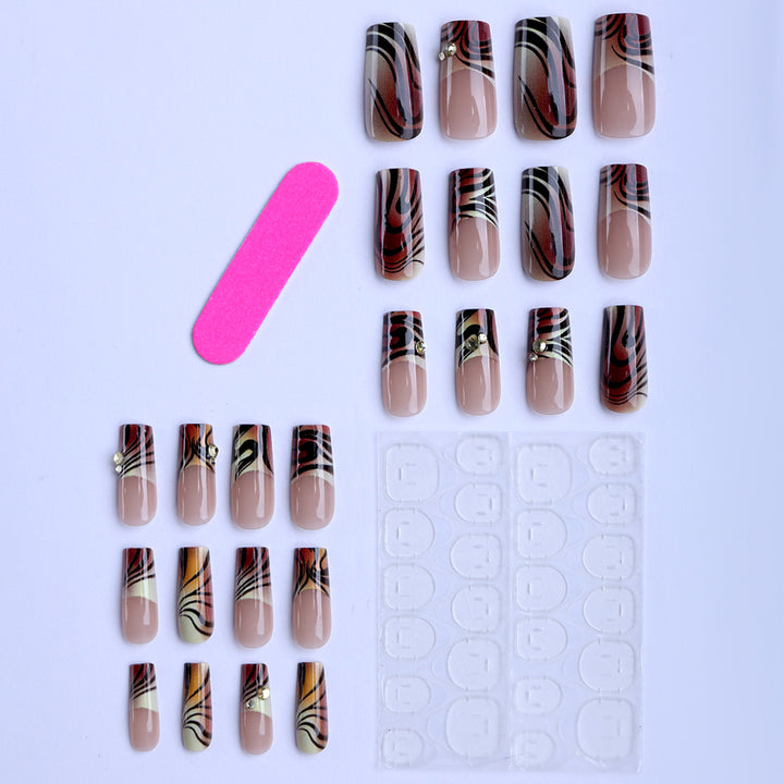 Artificial artificial nails with modern marble pattern Kalsten