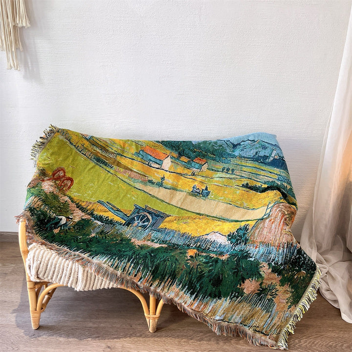 Artistic Handwoven Throw Blanket